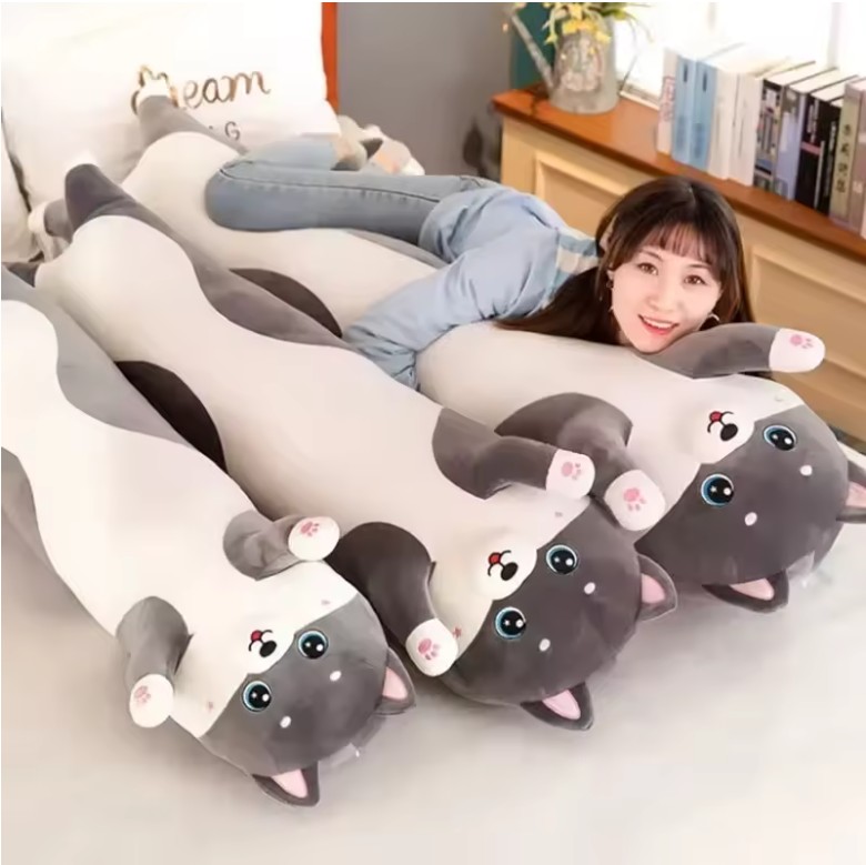 Lovely Husky Body Pillow – Soft Side Sleeping Plush 50–130cm, Gift for Friends & Home Decor